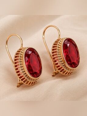 Vintage Rouge Soleil Drop Earrings